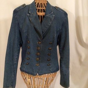 Central Falls  vintage denim military jacket